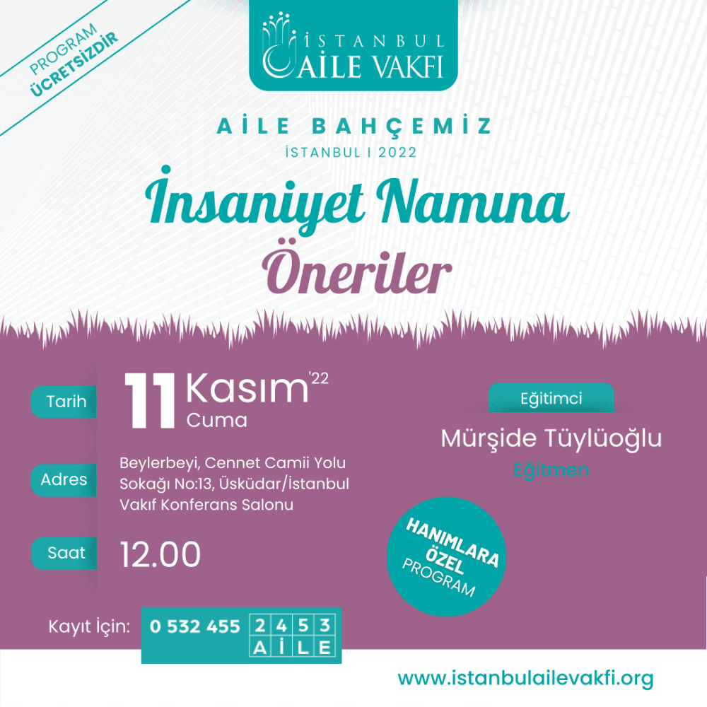 İnsaniyet Namına Öneriler