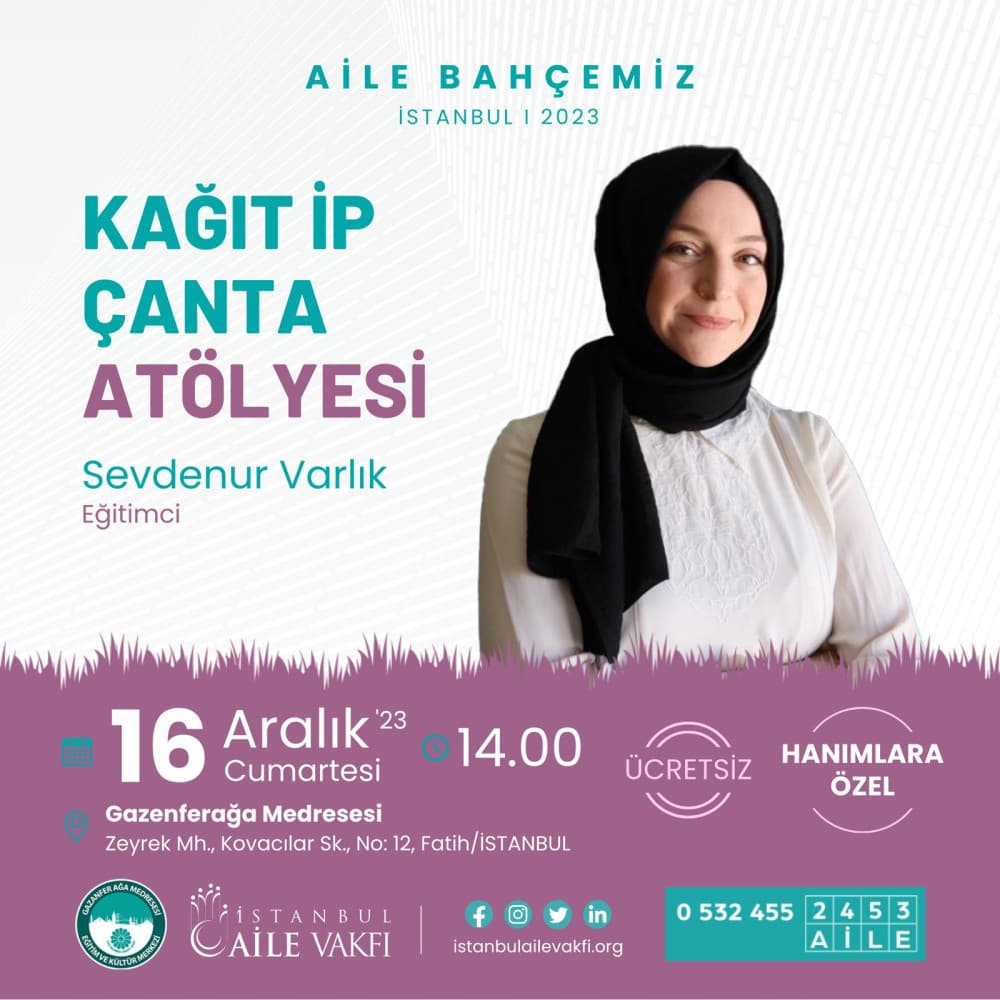 Kağıt İp Çanta Atölyesi (Kontenjanlıdır)