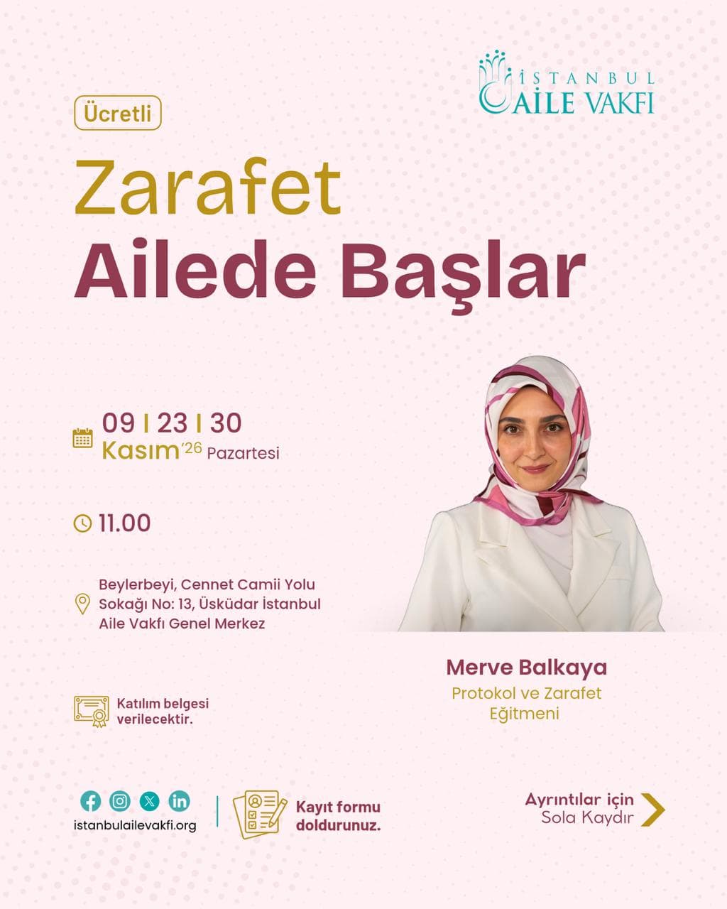 Zarafet Ailede Başlar
